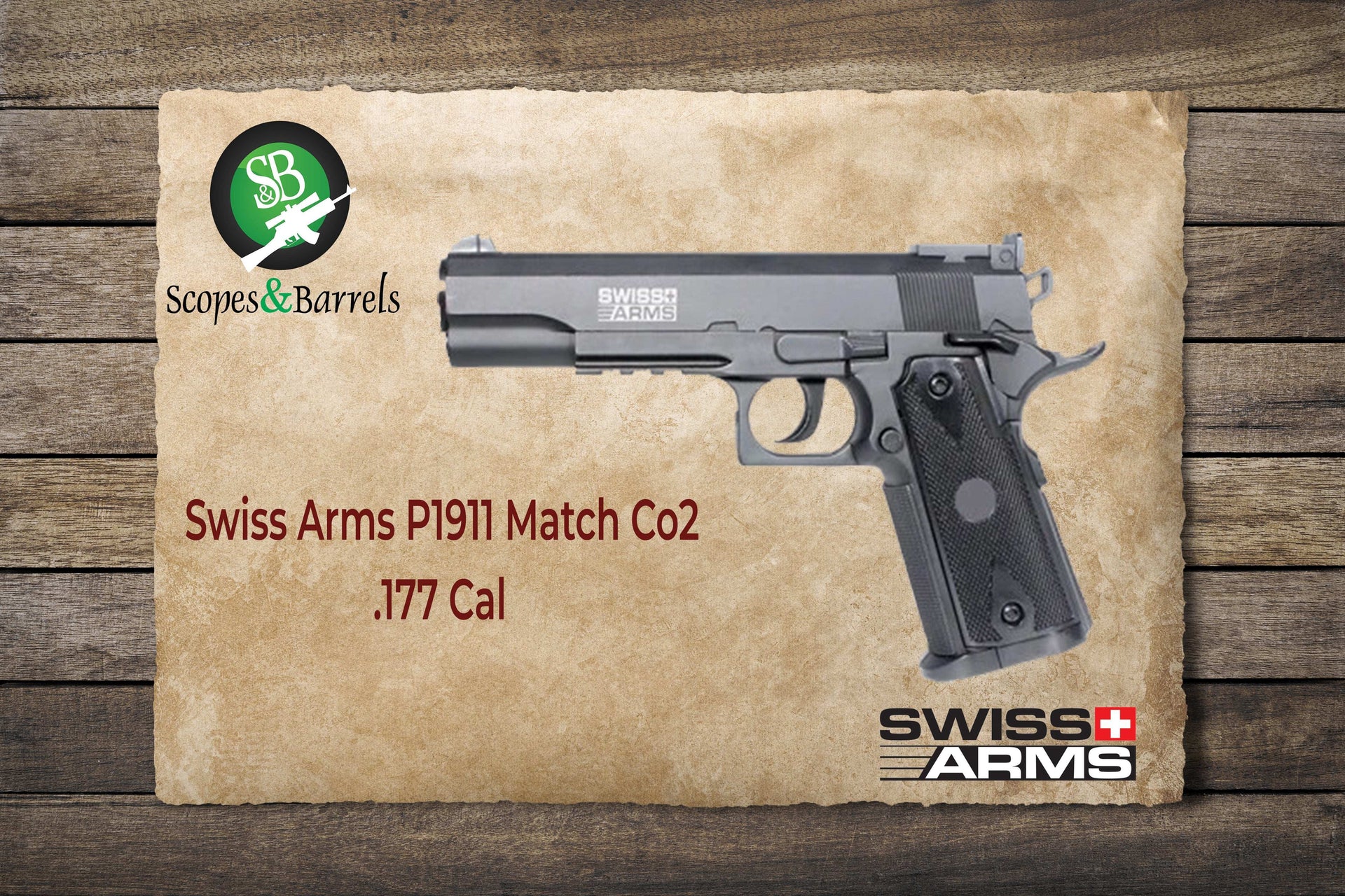 Blog: SWISS ARMS P1911 MATCH Co2 Powered .177 CAL Airpistol; An ideal Airpistol for Plinking and Target Shooting. - Scopes and Barrels