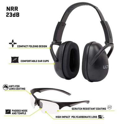 ULTRX Blocker Ear & Eye Protection Combo | Black