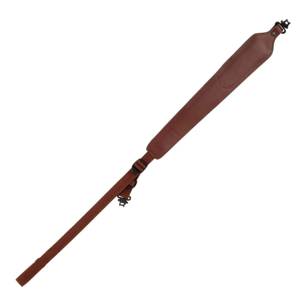 Allen Deer Head Padded Leather Rifle Sling with Swivels | Brown