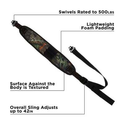Daytona Neoprene Assorted Rifle Sling with Swivels and Shell Holders