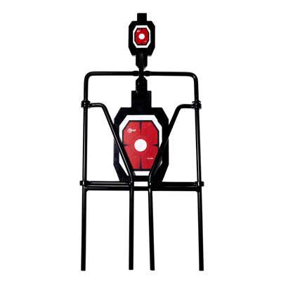 EZ Aim Silhouette Spinner Target System, Rimfire Rounds & Centerfire Pistols, Black/Red/White