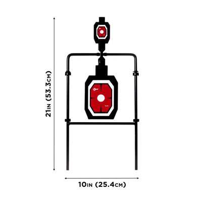 EZ Aim Silhouette Spinner Target System, Rimfire Rounds & Centerfire Pistols, Black/Red/White