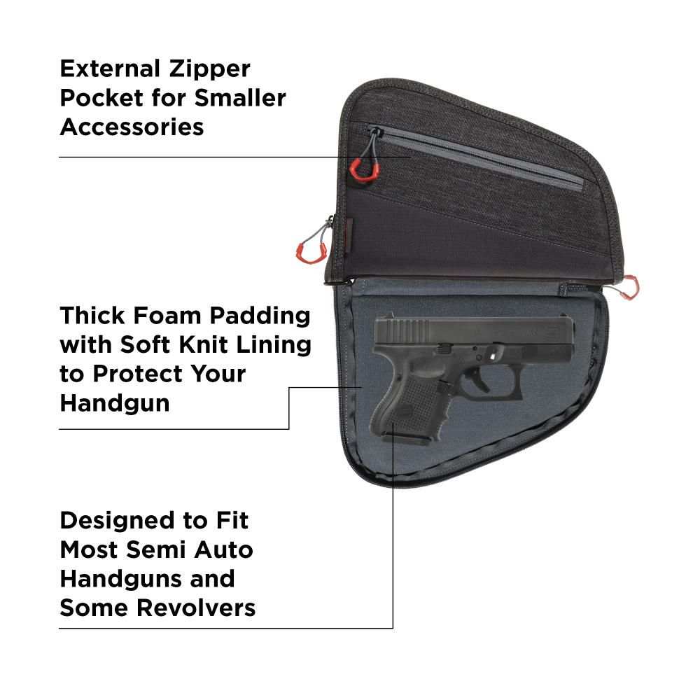 Auto-Fit 2.0 Handgun Case, Gray/Red - Scopes and Barrels