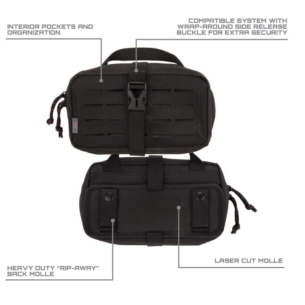 Tac-Six Detachment Tactical Accessory Pouch, Removable Back Panel, 9