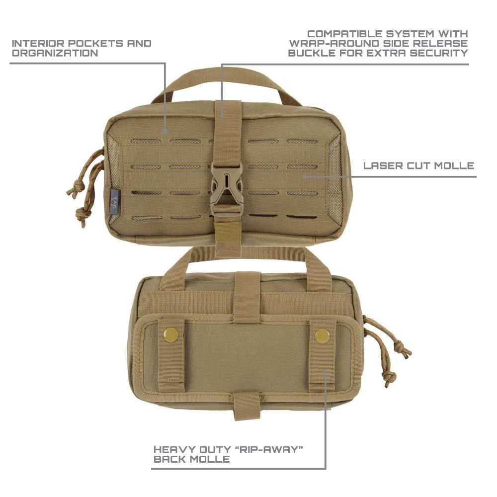 Tac-Six Detachment Tactical Accessory Pouch, Removable Back Panel, 9