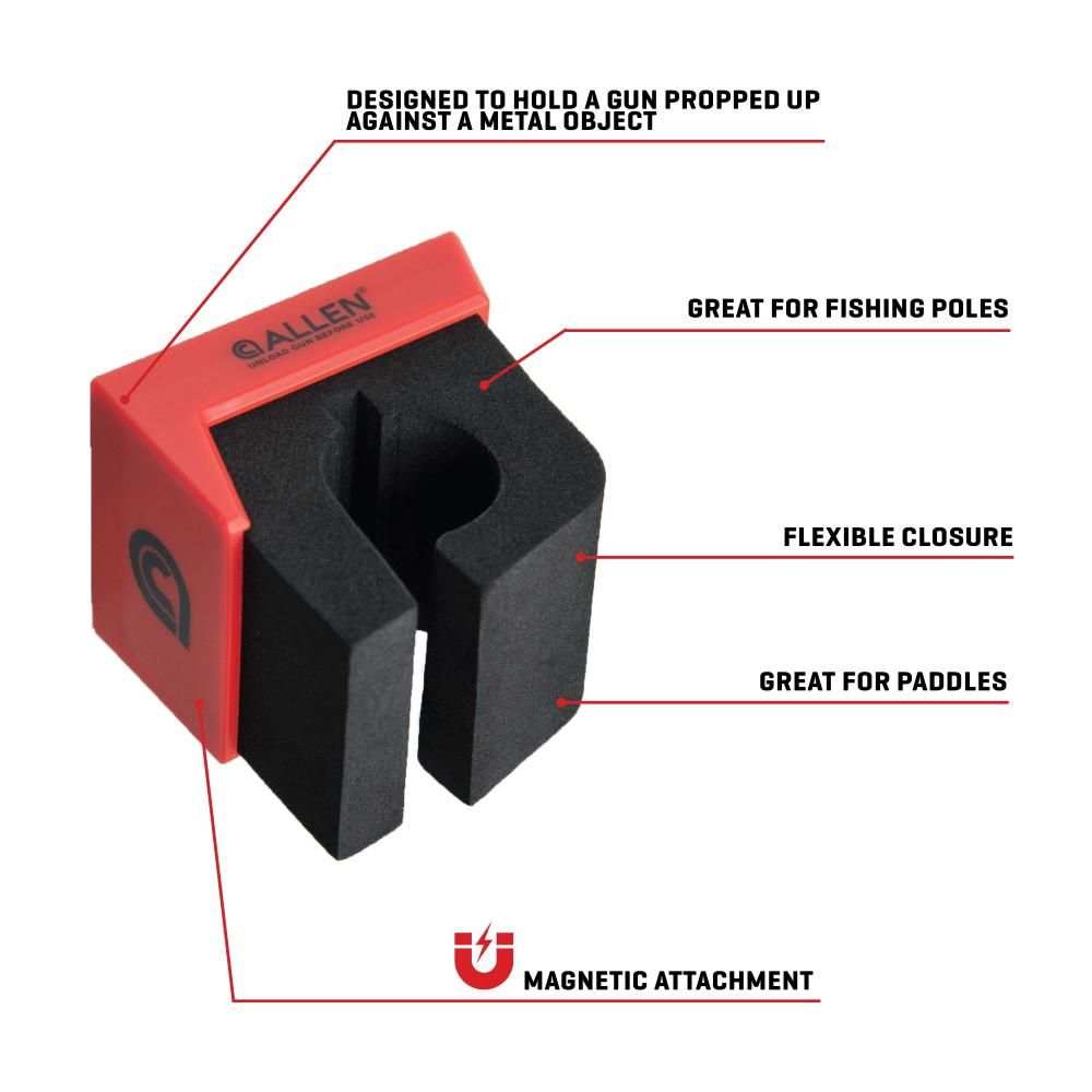 Allen Company Magnetic Firearm & Fishing Rod Holder with Frame, Black/Red - Scopes and Barrels