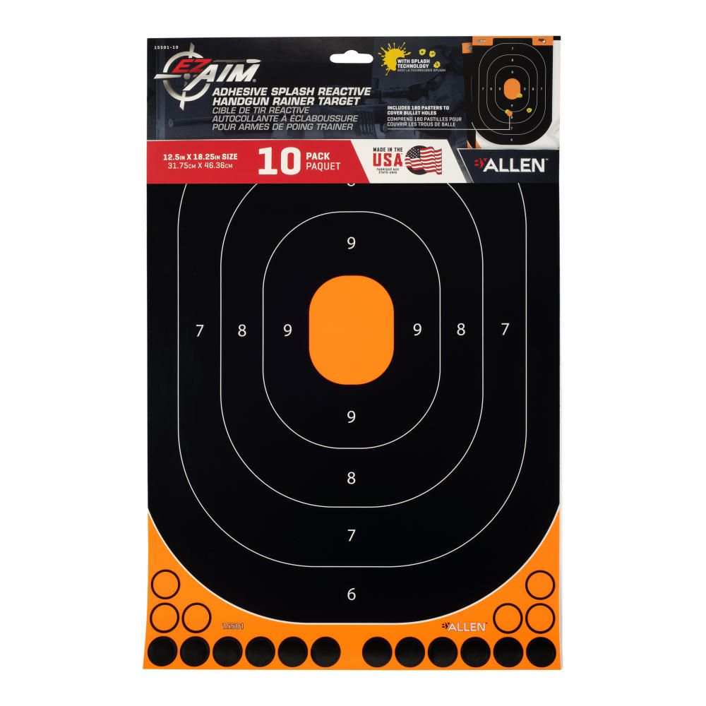 ADHESIVE SPLASH HANDGUN, TRAINING TARGET 12 X 18 INCH, 5 PER BY ALLEN - Scopes and Barrels