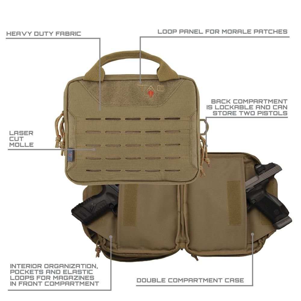 TAC SIX CREW TACTICAL PISTOL CASE, COYOTE BY ALLEN - Scopes and Barrels
