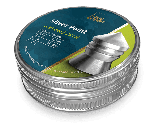 H&N Silver Point .25 Cal, (24.38 gr) Pellets