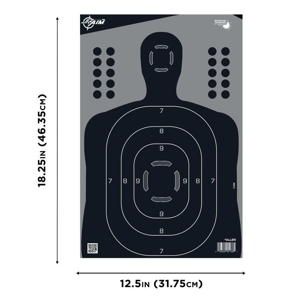 EZ AIM SPLASH ADHESIVE 12 x 18 SILHOUETTE WITH PASTERS BY ALLEN - Scopes and Barrels