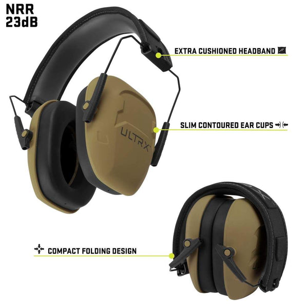 ULTRX Shield Passive Earmuff | FDE