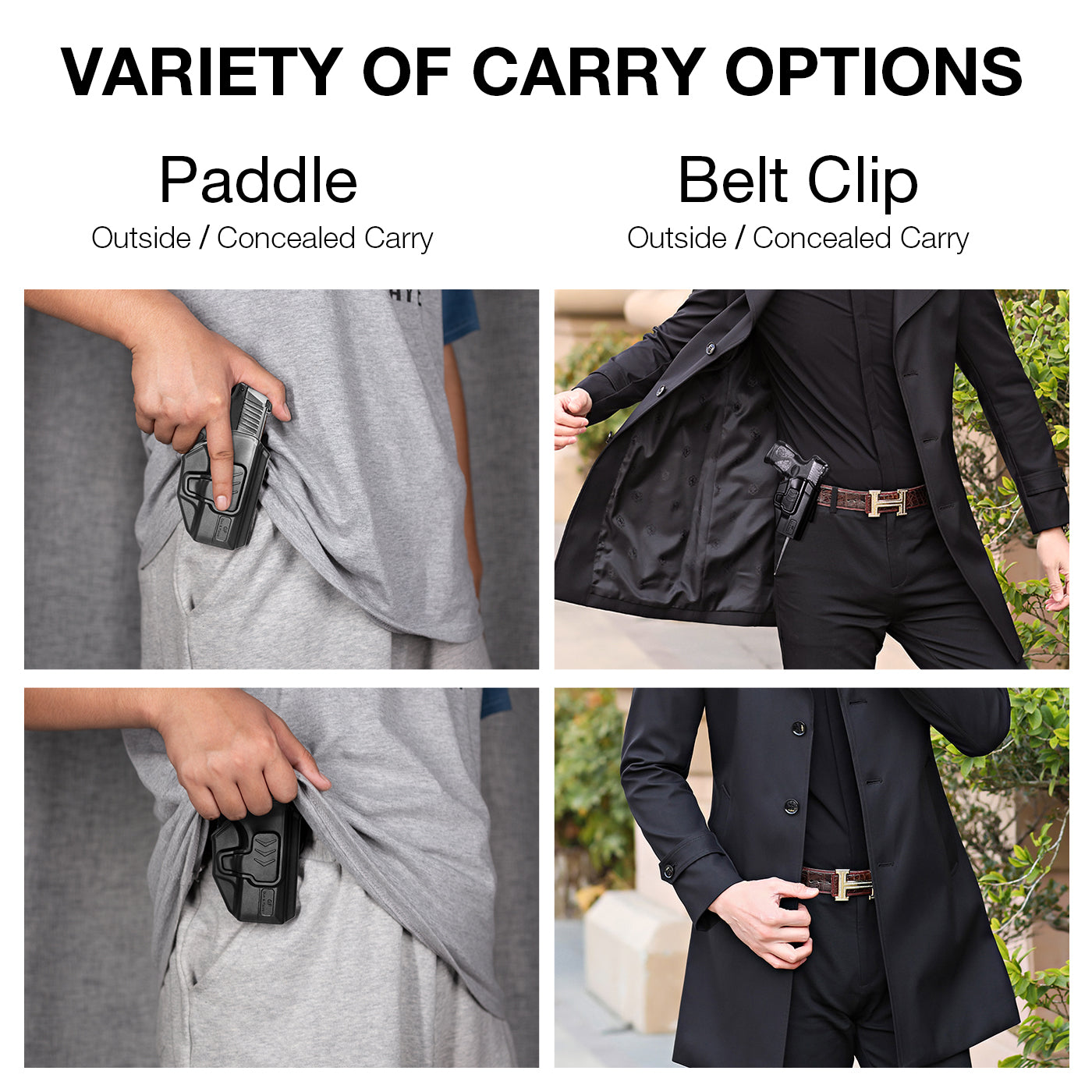 Gun & Flower Polymer OWB Holster Beretta 92FS | Black