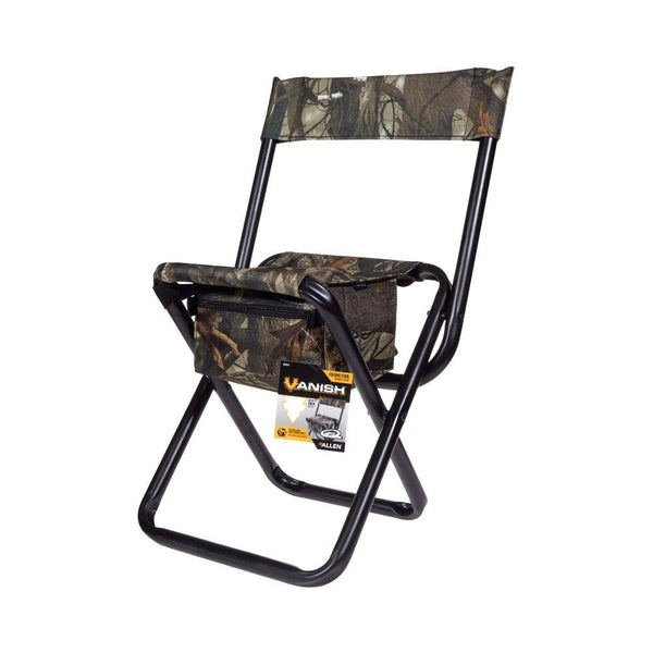 Allen USA | Vanish Folding Hunting Stool with Back, Black G2 Camo