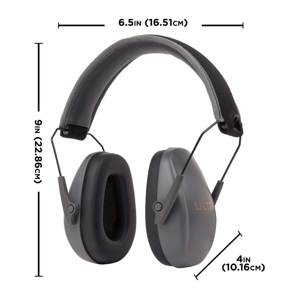 ULTRX Slim Profile Passive Earmuff | Gray