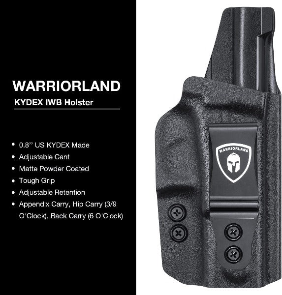 Warriorland Kydex IWB Holster for Glock 19/23/32 | Black