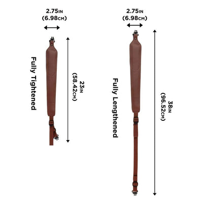 Allen USA | Deer Head Padded Leather Rifle Sling with Swivels | Brown