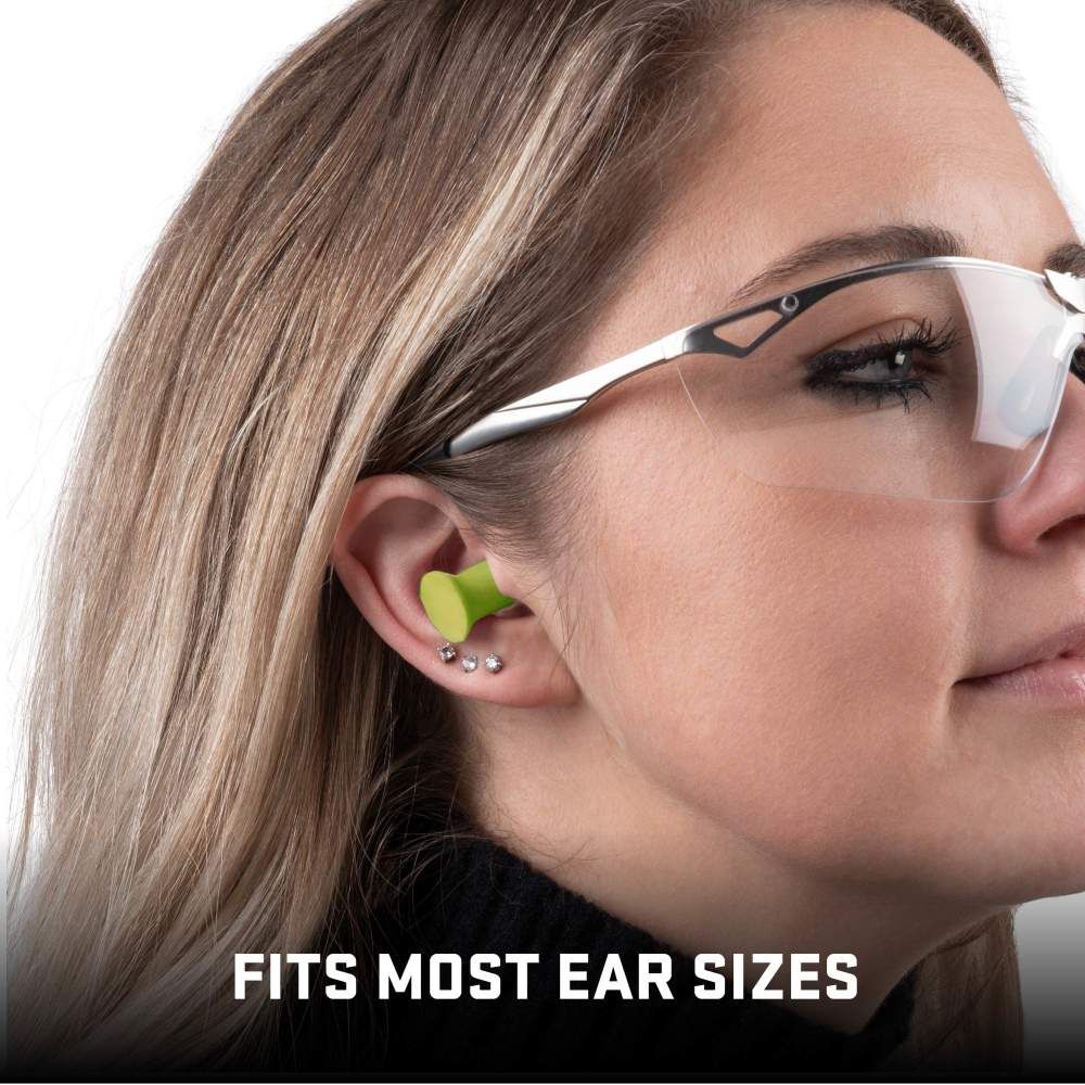 ULTRX Tapered Foam Ear Plugs, 50-Pairs Jar | Lime