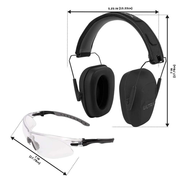 ULTRX Shield Ear & Eye Protection Combo | Midnight Gray