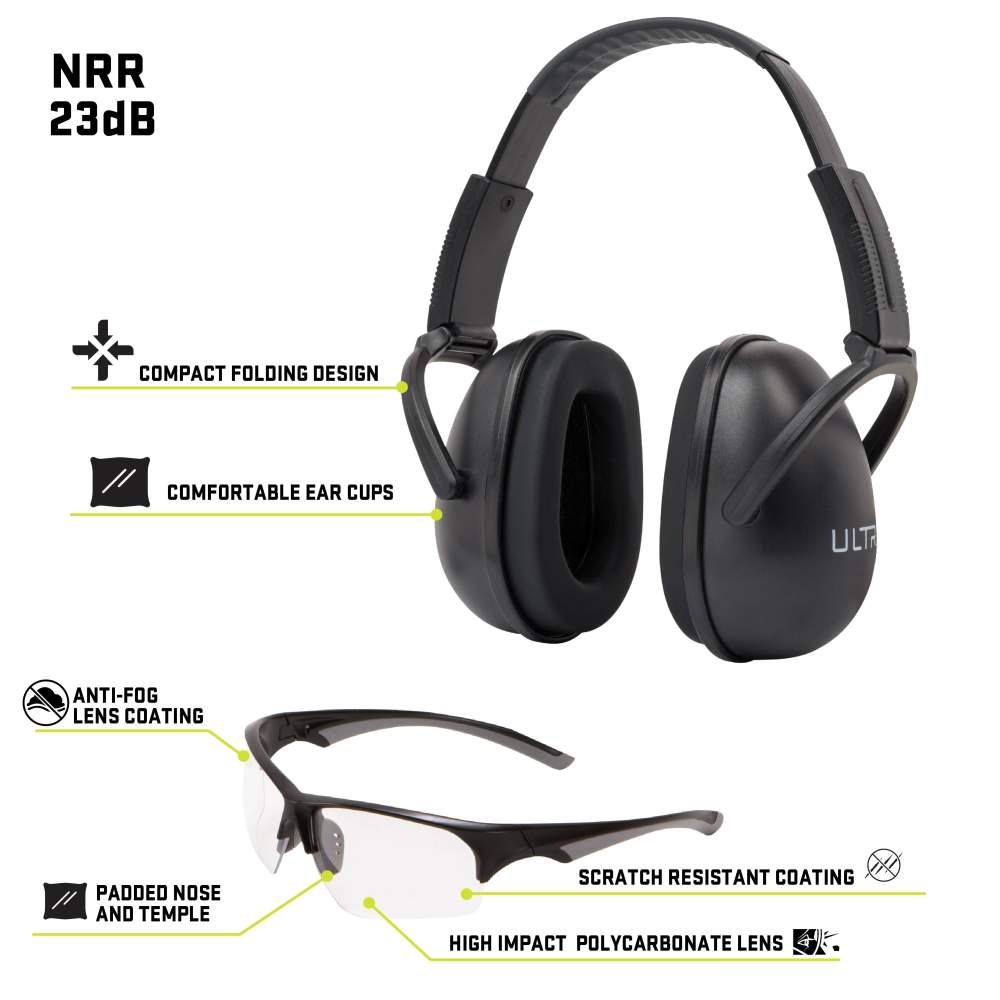 ULTRX Blocker Ear & Eye Protection Combo | Black