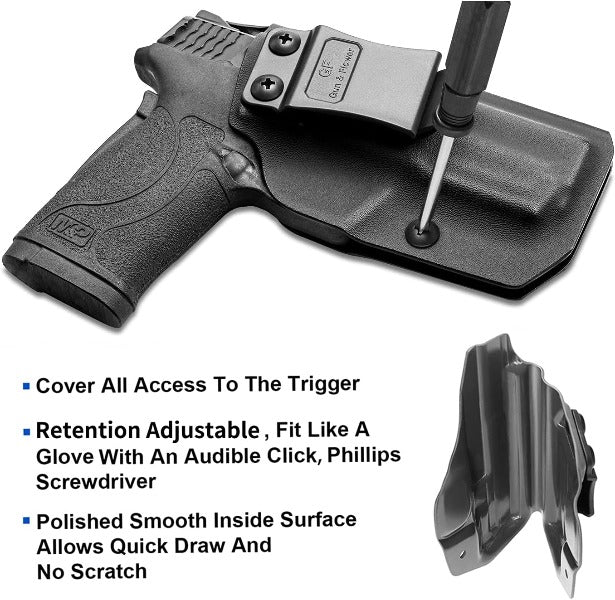 Gun & Flower Kydex IWB Holster for S&W M&P Shield | Black