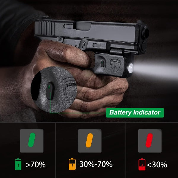 Warriorland Mini Tactical Light with Kydex Holster for Glock 17/19/21/22/23/32