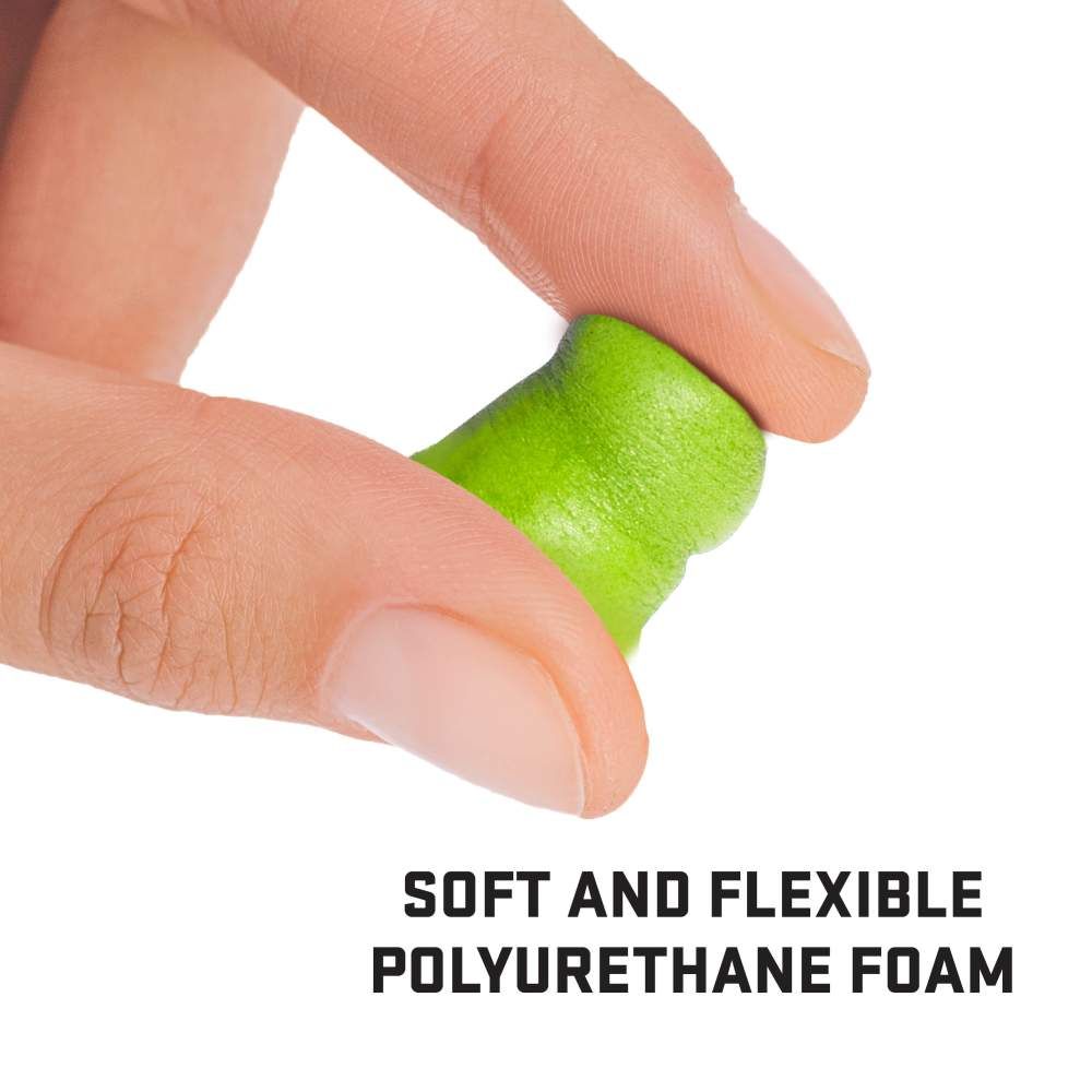 ULTRX Tapered Foam Ear Plugs, 50-Pairs Jar | Lime