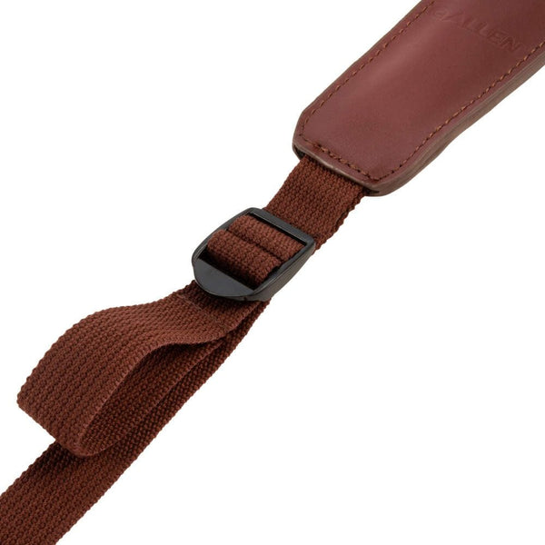 Allen USA | Deer Head Padded Leather Rifle Sling with Swivels | Brown