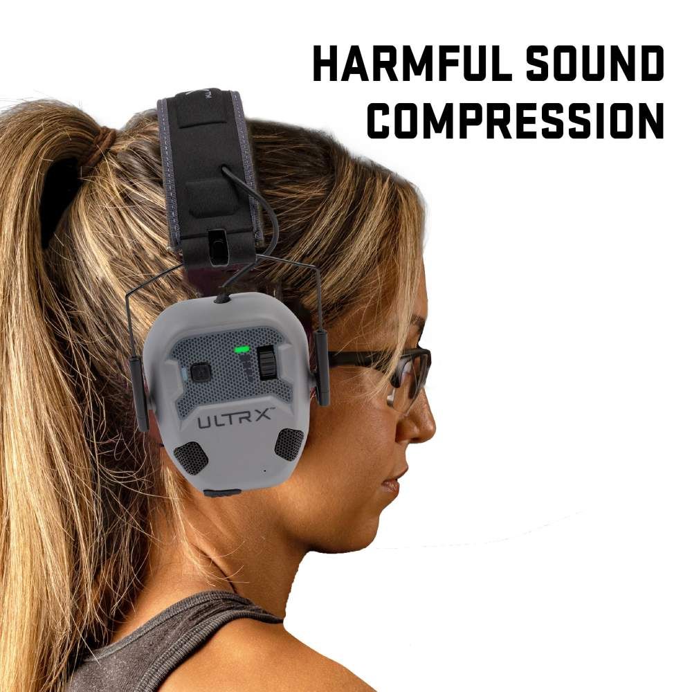 ULTRX Bionic Fuse Bluetooth Electronic Earmuff | Cement Gray