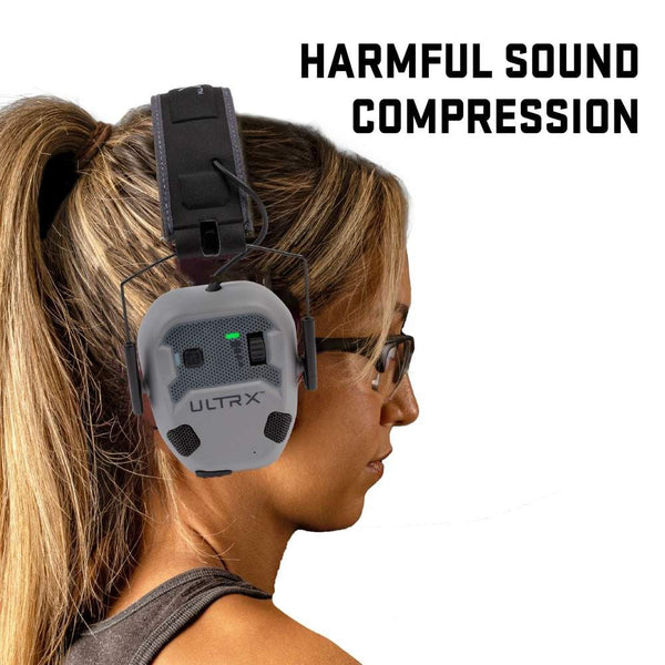 ULTRX Bionic Fuse Bluetooth Electronic Earmuff | Cement Gray