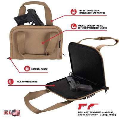 Allen Company Pistol Tote, Most Semi-Auto Handguns & Revolvers, FDE