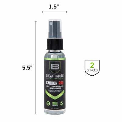 Breakthrough Clean Heavy Carbon Remover - Gun Barrel and Bore Cleaner - All Purpose Degreaser - Perfect for Handguns and Rifles - 2oz Bottle, Clear