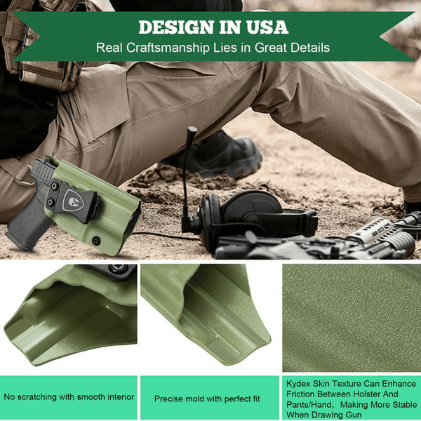 Gun & Flower Glock 17/22/31 IWB Kydex Holster (Army Green)