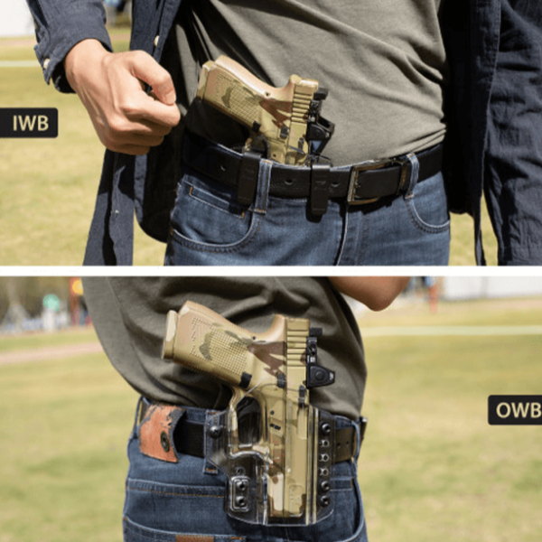 Gun & Flower IWB/OWB Clear Holster for Glock 17/19/19X/22/23/31/32/44/45 
