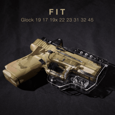 Gun & Flower IWB/OWB Clear Holster for Glock 17/19/19X/22/23/31/32/44/45