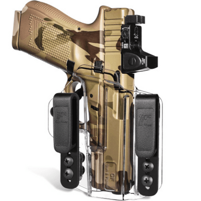 Gun & Flower IWB/OWB Clear Holster for Glock 17/19/19X/22/23/31/32/44/45