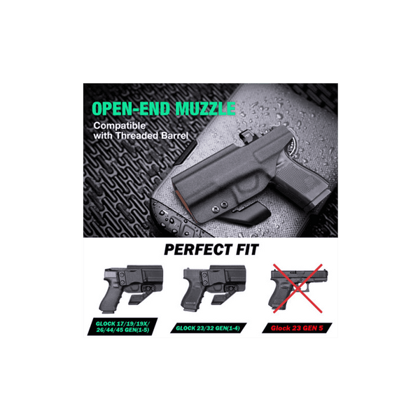 Gun & Flower Leather IWB Holster with Claw For Glock 19 