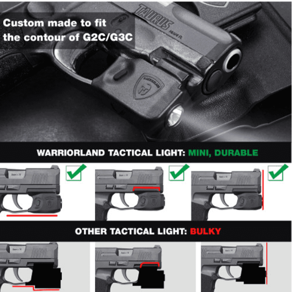 Mini Tactical weapon Light For Taurus G2C/G3C With Holster