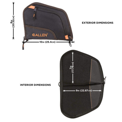 Allen AUTO-FIT Handgun Case, 9″ Black & Orange