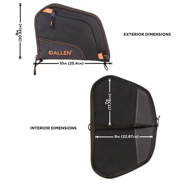 Allen AUTO-FIT Handgun Case, 9″ Black & Orange