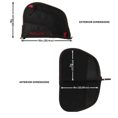 Allen AUTO-FIT Handgun Case, 9″ Black & Red