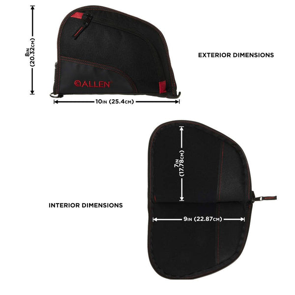 Allen AUTO-FIT Handgun Case, 9″ Black & Red
