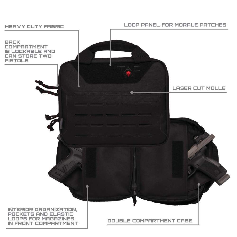 Allen TAC SIX CREW TACTICAL PISTOL CASE, BLACK BY ALLEN