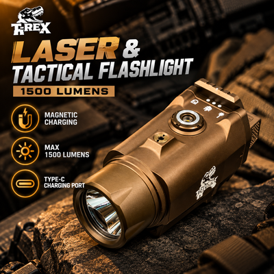 T-REX Laser & Tactical Flashlight | 1500 Lumens | FDE