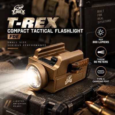 T-REX Compact Tactical Flashlight | 800 Lumens | FDE