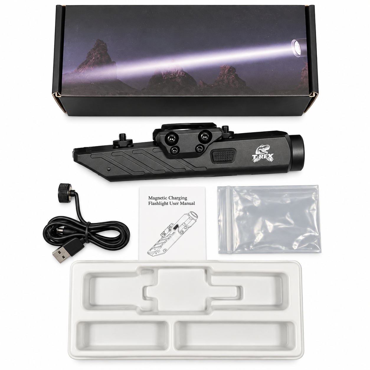 T-REX Laser & Tactical Flashlight Combo w M-Lok | 1700 Lumens | Black