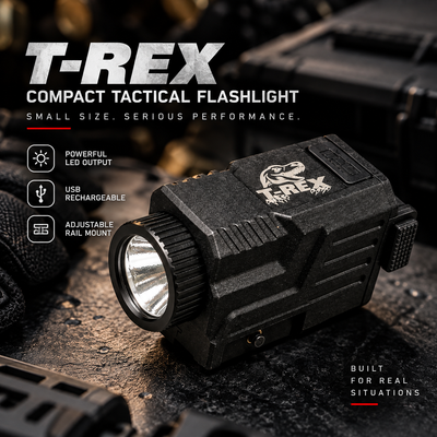T-REX Compact Tactical Flashlight | 800 Lumens | Black