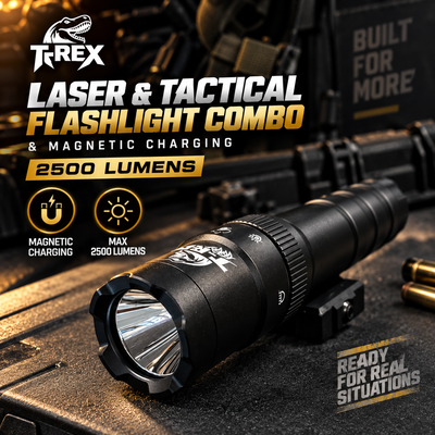 T-REX Laser & Tactical Flashlight Combo | 2500 Lumens | Black