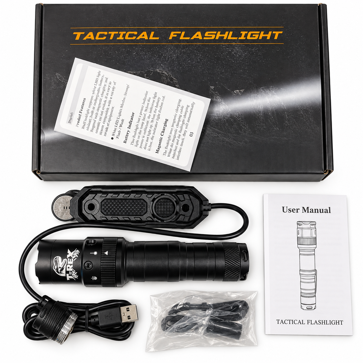 T-REX Laser & Tactical Flashlight Combo | 2500 Lumens | Black
