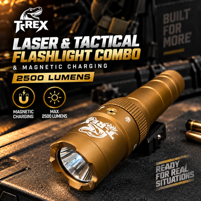 T-REX Laser & Tactical Flashlight Combo | 2500 Lumens | FDE