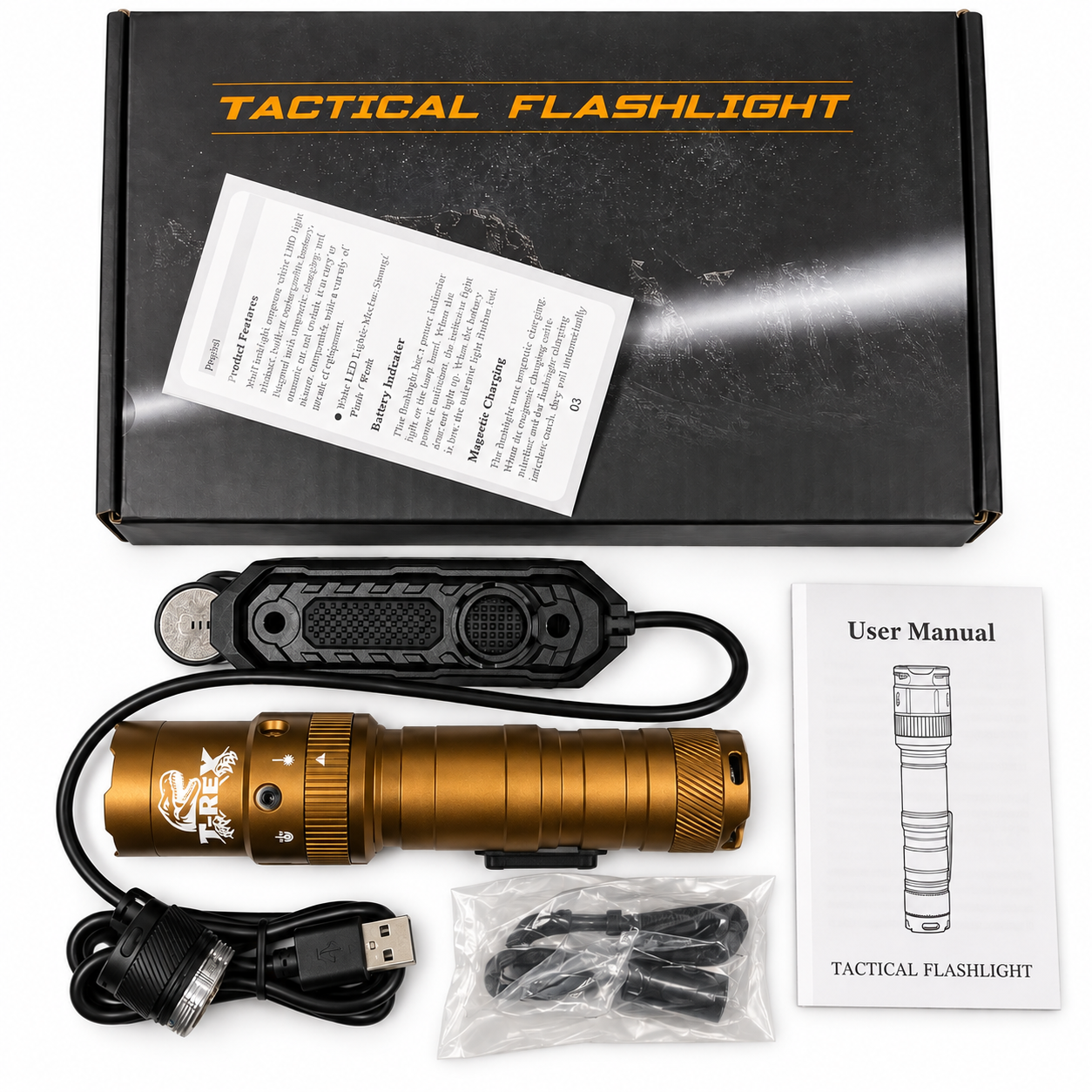 T-REX Laser & Tactical Flashlight Combo | 2500 Lumens | Bronze